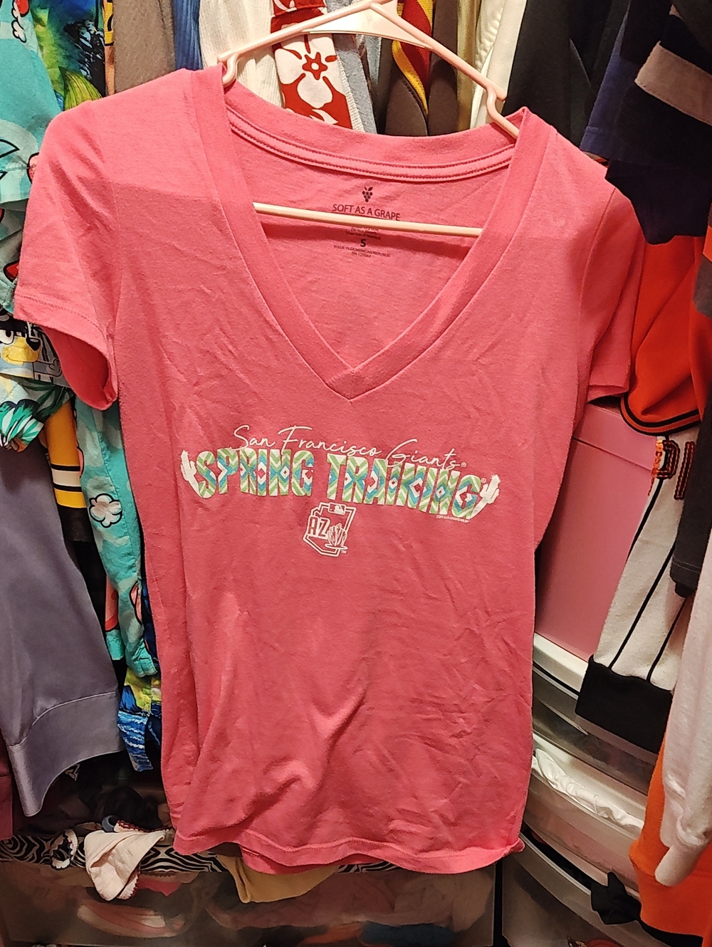 San Francisco Giants Spring Training Pink V-Neck Tee